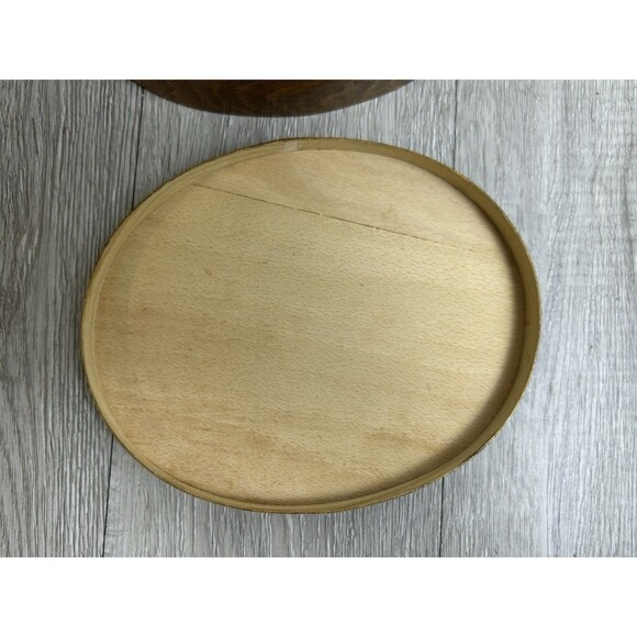 Vintage Wooden Box Oval Shape Hand Painted Floral Lid Made In Yugoslavia - Picture 5 of 13